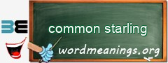 WordMeaning blackboard for common starling